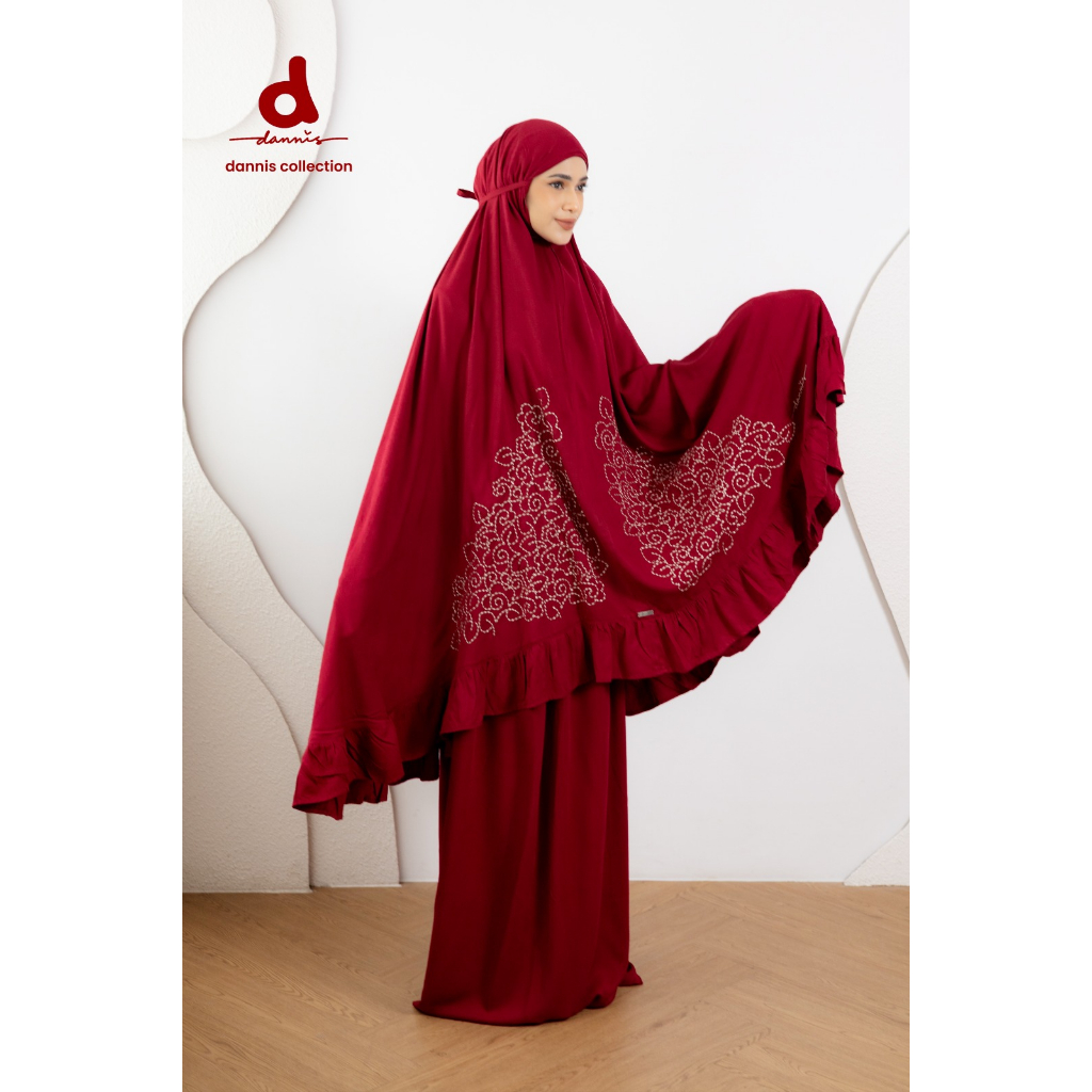 [M XL][RUMAH DANNIS] Mukena Abaya Atas Bawah Potongan Terusan Putih Dewasa Terbaru Rumah Dannis Terb