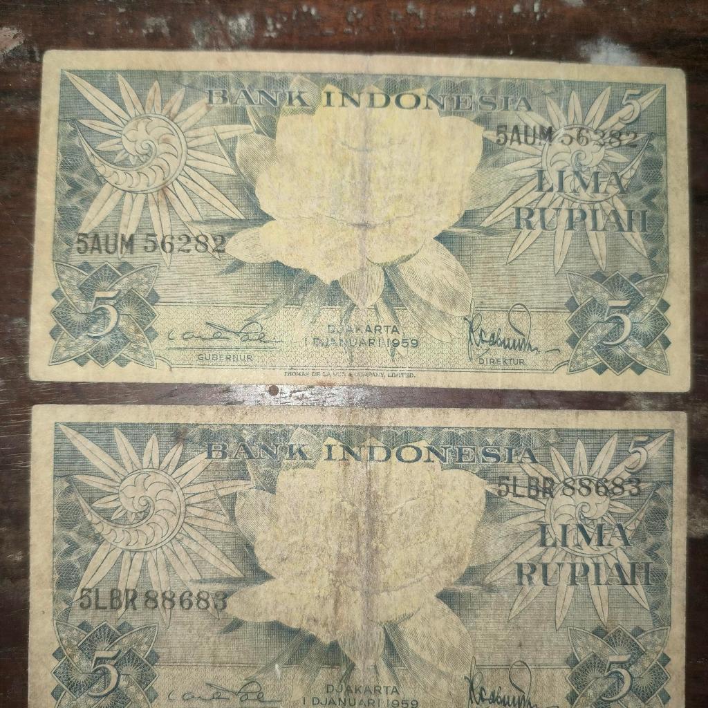 uang kuno 5 rupiah tahun 1959