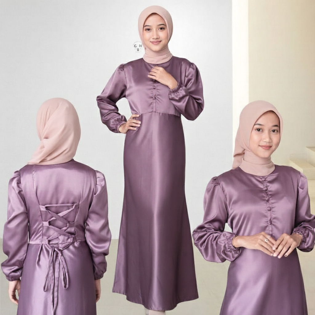 Dress Zizzi Satin Velvet Premium Gamis Anak Perempuan Dress Bridesmaid Anak Gaun Pesta Dress Lebaran