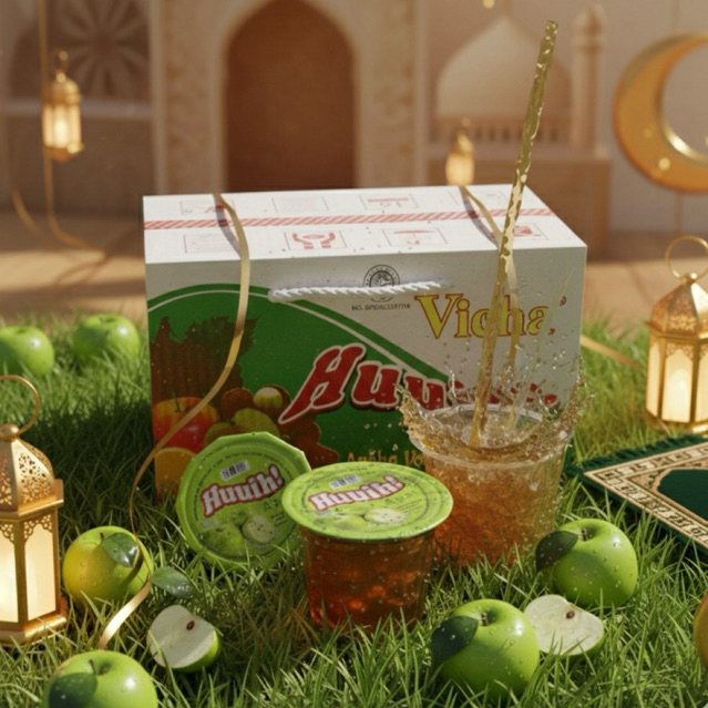 Huuih Vicha Sari Apel Original TERMURAH — 1 Box Isi 24 Cup • 100% Apel Malang Segar