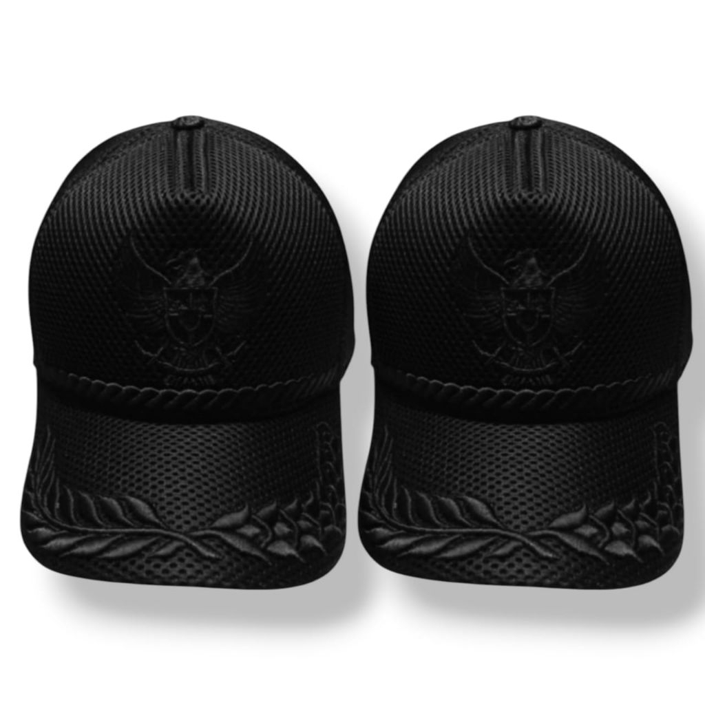 Topi Garuda Warna Hitam - Topi Garuda Full Hitam - Topi Perangkat Desa Full Hitam