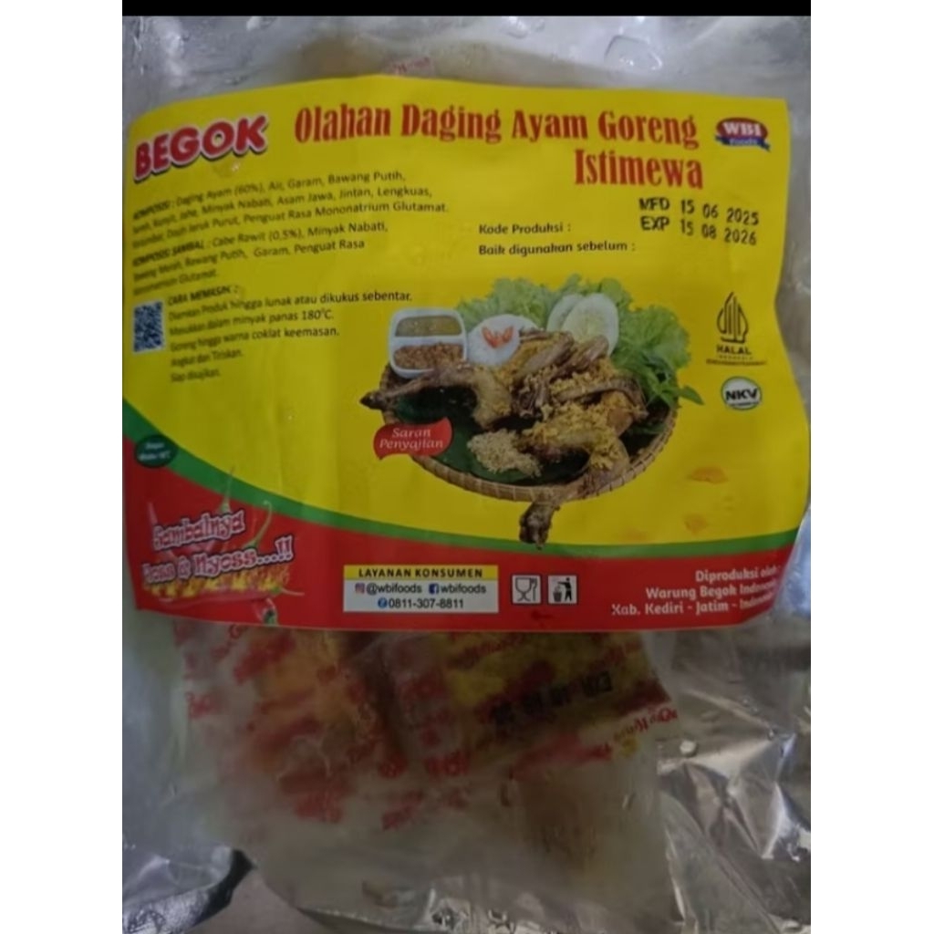 BEGOK Ayam Kampung Utuh Siap Goreng /(Ayam Goreng Istimewa)-Frozen
