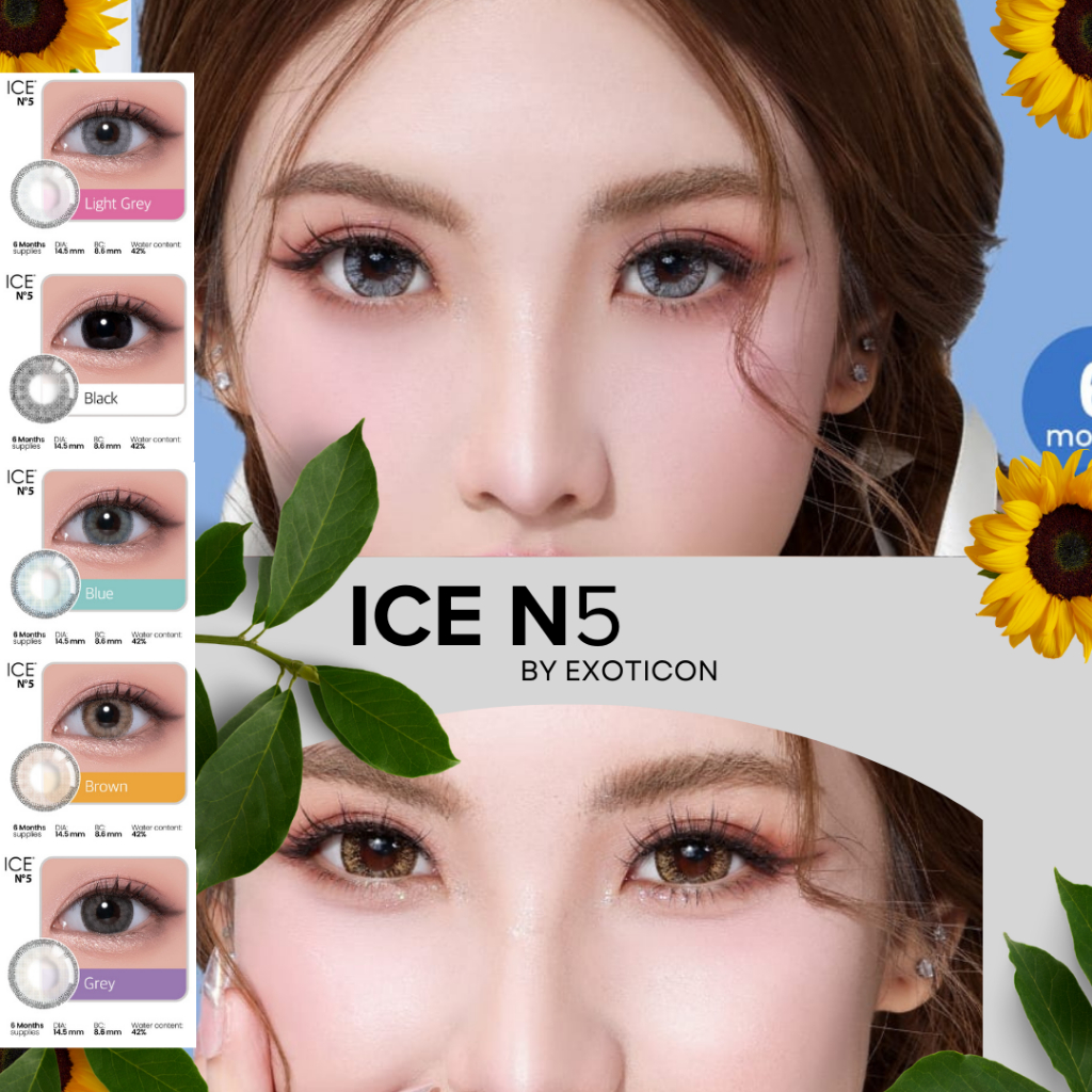 Softlens Exoticon Ice N5 Series Grey | Brown | Softlens Minus  | softlens Wedding by Exoticon
