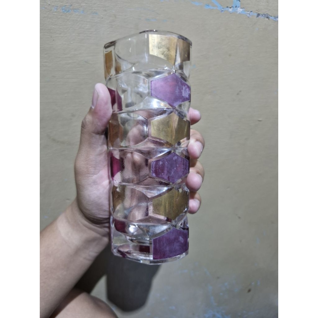 Gelas Vas Kaca Vintage Eropa Perancis Vintage Hiasan Meja Jadul Antik Lawas Kuno Murah Nego