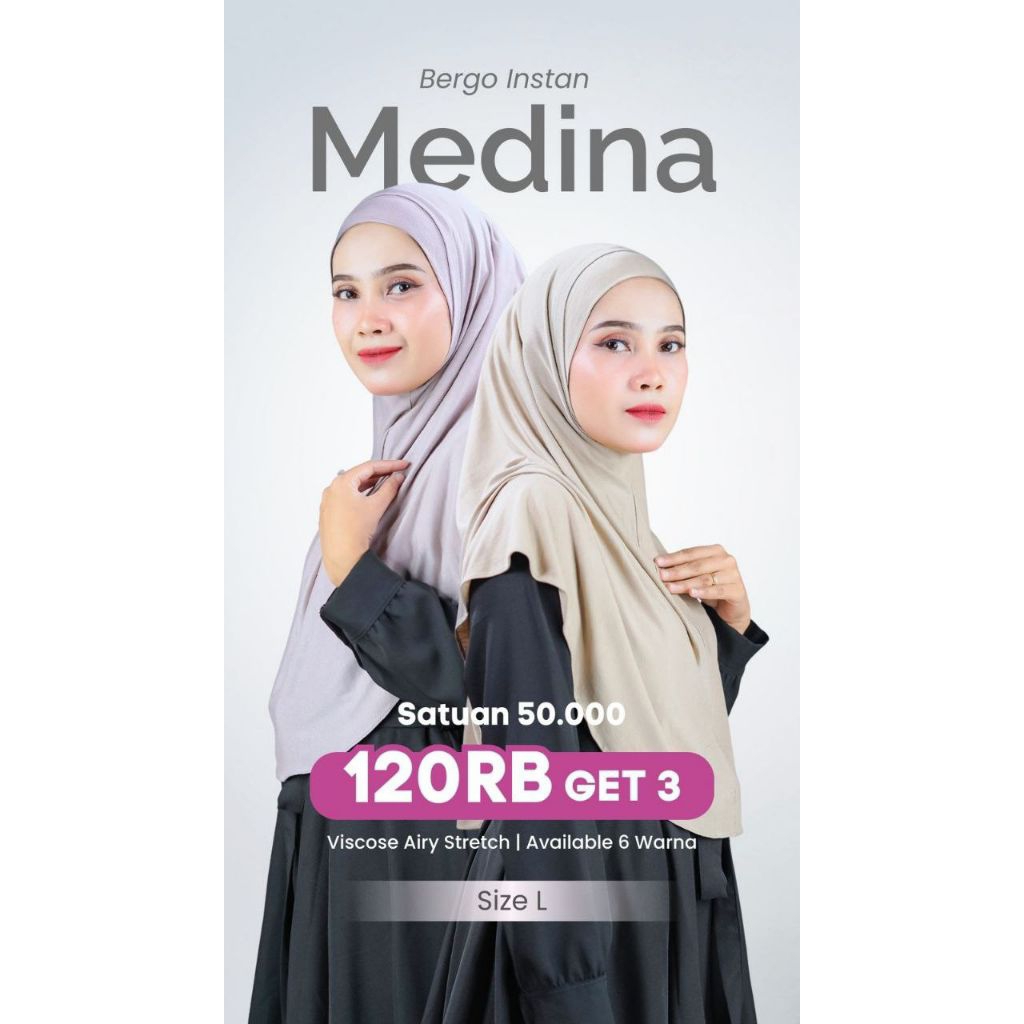 Bergo instan MEDINA |Hijab instan medina ||