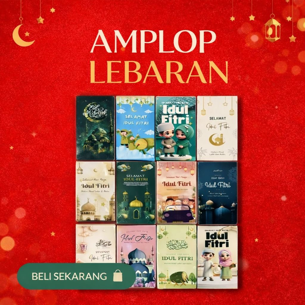 Amplop Lebaran Idul Fitri 2026 Isi 50Pcs Amplop/ Amplop Lebaran Isi 50 Lembar Motif Unik Lucu 2025