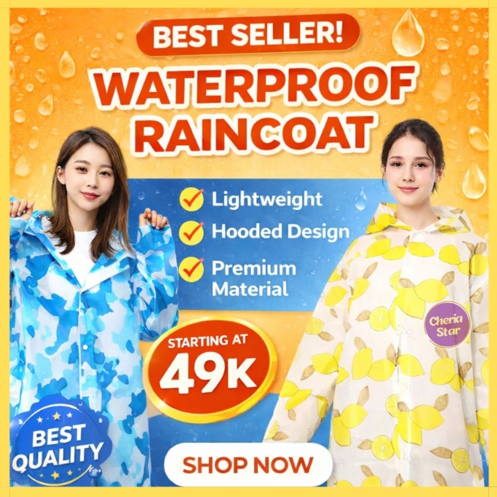 JAS HUJAN WANITA KOREA MANTEL HUJAN PEREMPUAN DEWASA RAINCOAT GIRL IMPORT A37
