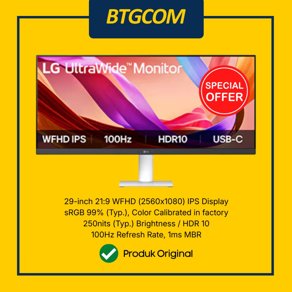 MONITOR PC KOMPUTER LED LG 29U531A-W ULTRAWIDE WIDE FULL HD WFHD IPS 1MS 100HZ HDR10 HDMI/DP/AUDIO