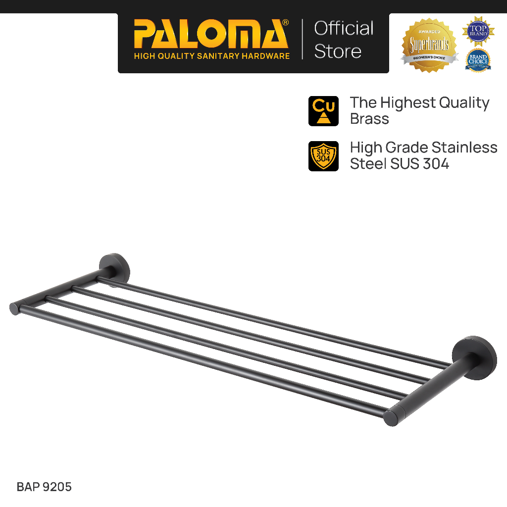 PALOMA BAP 9205 ak Handuk Baju Gantungan Hanger Wall Dinding Kamar Mandi Brass Kuningan Stainless St