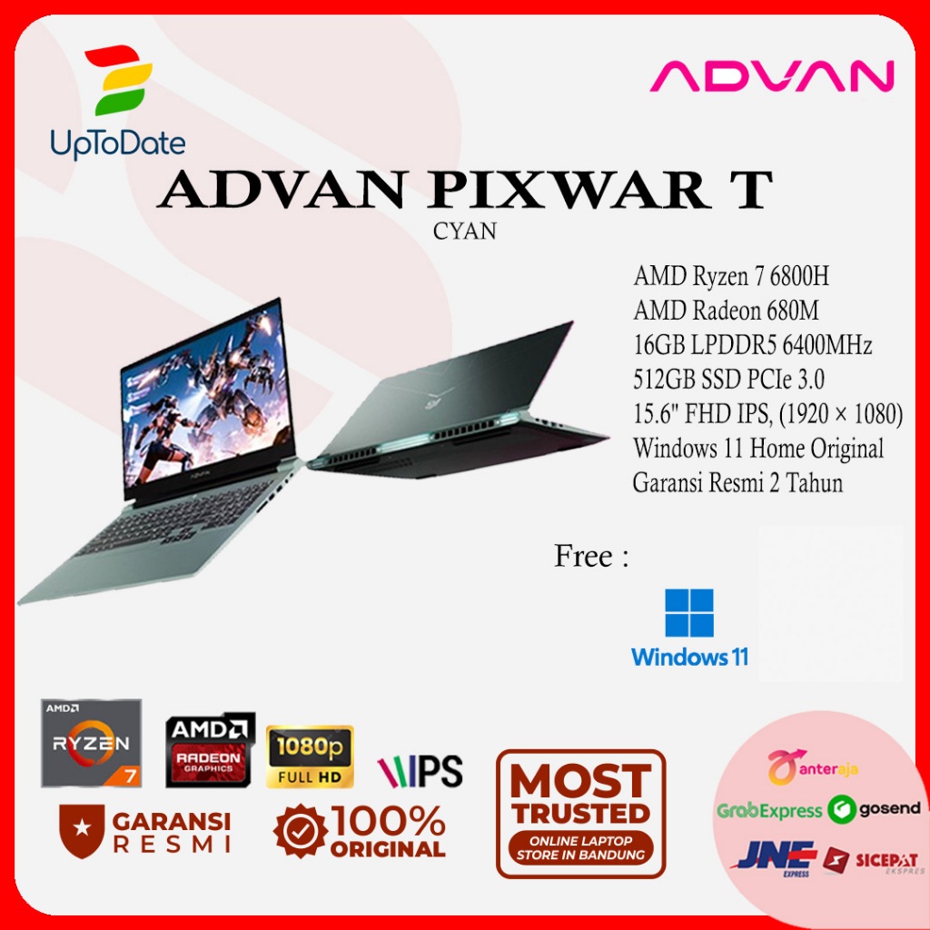 Advan Pixwar T AMD Ryzen 7-6800H 16GB 512GB Win11