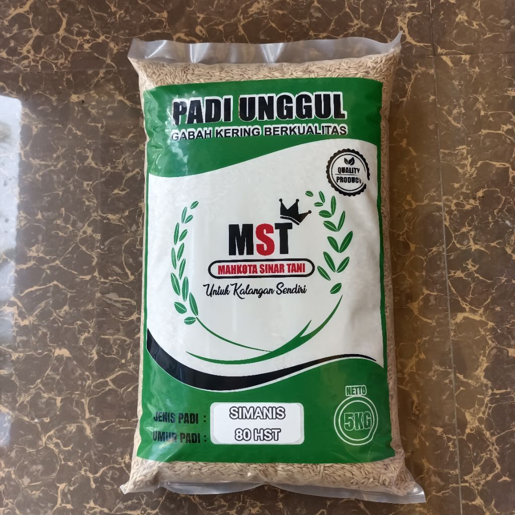 benih padi  umur  pendek/GENJAH   SIMANIS 100% original  .Kemasan  5 kg