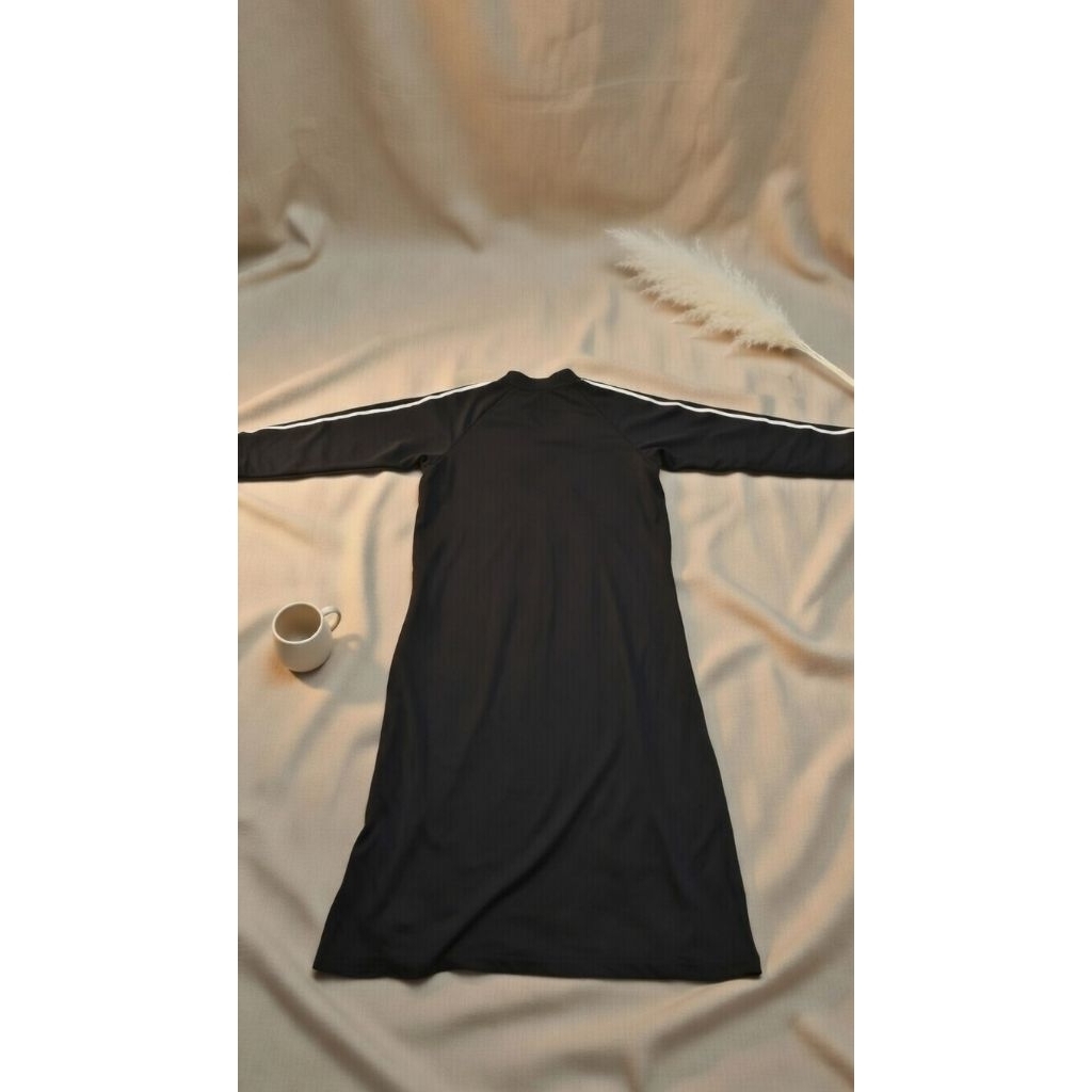 Gamis Pria Hitam Reflektif Premium | Jubah Cowok Kekinian Sporty | S M L