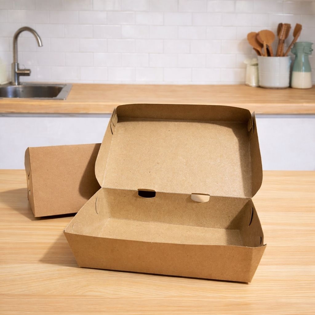 Paper Lunch Box size L ( isi 100pcs) Dus Kertas Kertas Kemasan Murah Laminasi Kotak Nasi Ayam Geprek