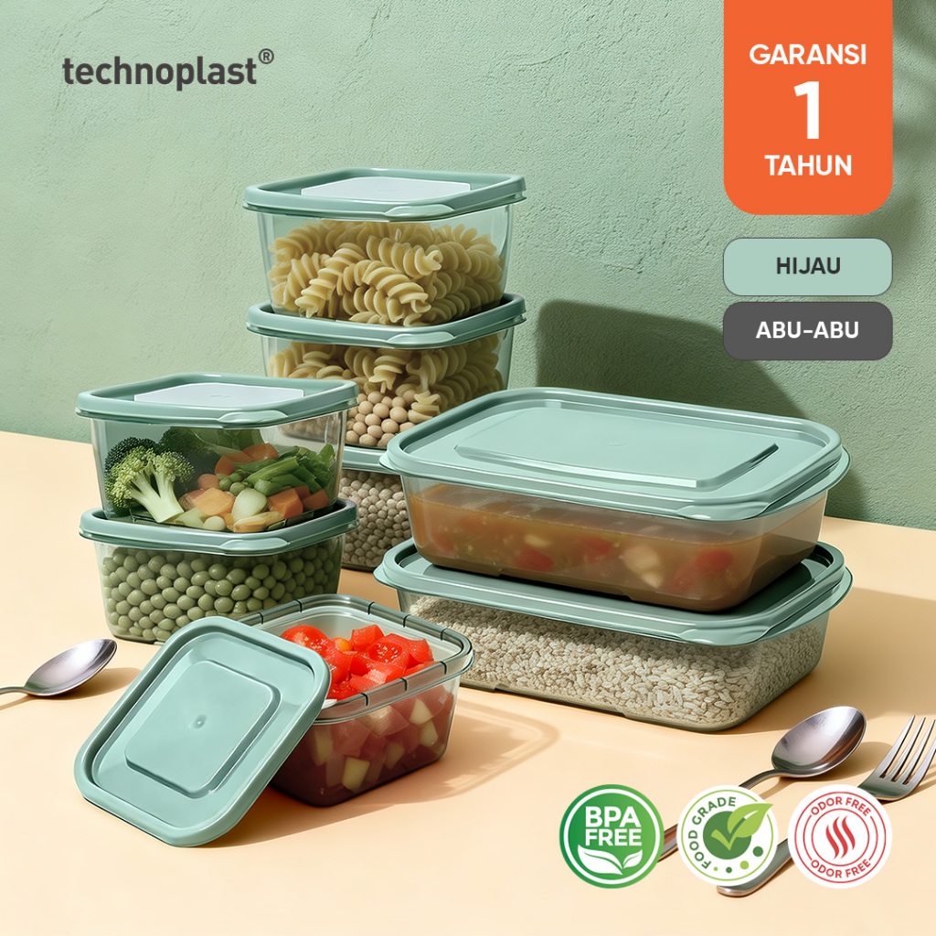 Technoplast Monochrome Food Container | Wadah Penyimpanan Makanan di Kulkas | Food Storage Kedap Uda