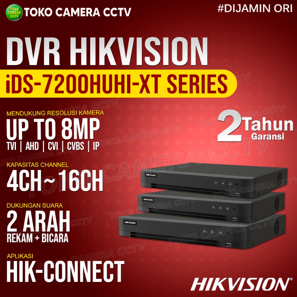 DVR HIKVISION iDS-7200HUHI-XT 8MP 4K RECORDER CCTV TURBO HD ACUSENSE H265