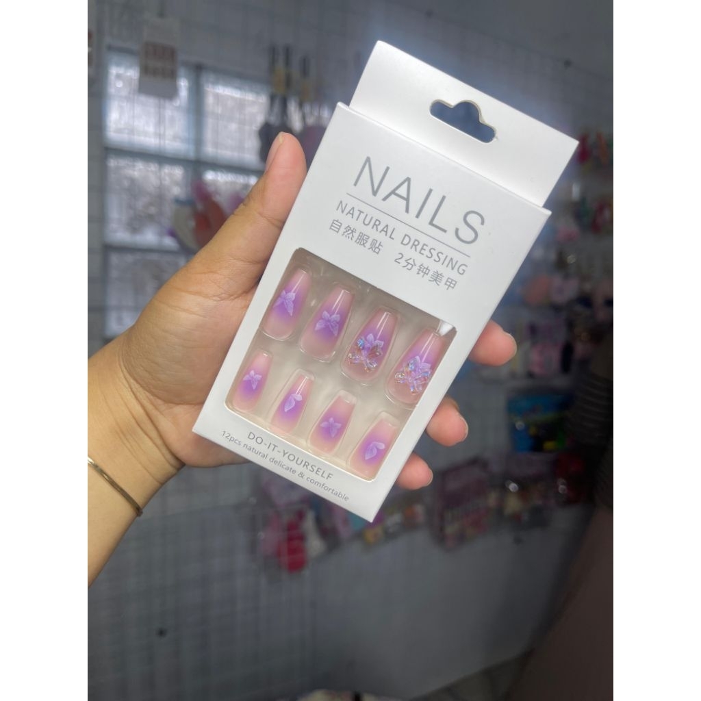 Fake Nail Art isi 12 Pcs Cantik Lucu Aesthetic