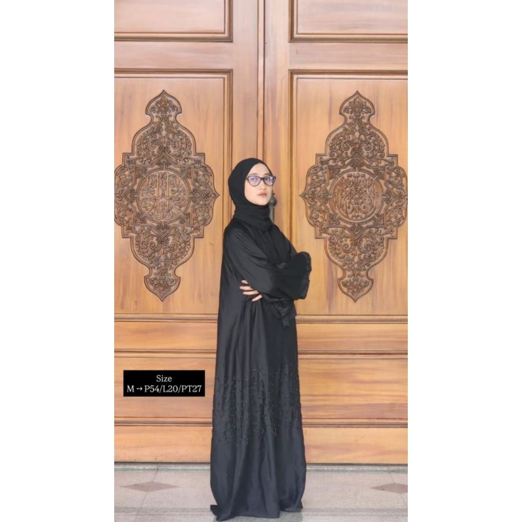 Gamis Lebaran/Abaya Lebaran/outfit Ramadhan/hitam