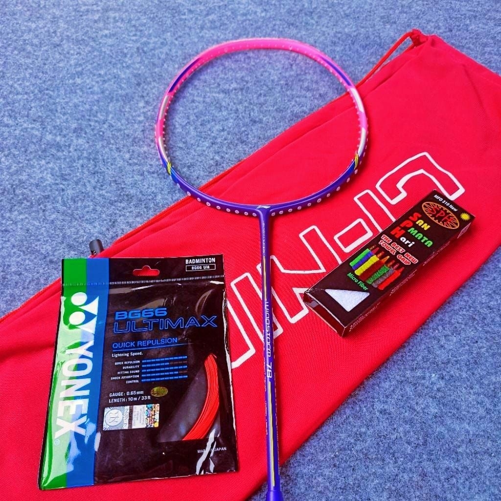 RAKET BADMINTON LINING WINSTROM 78 TENSION 30LBS KUALITAS TERBAIK BONUS TAS DAN HAND GRIP LIMITED ED