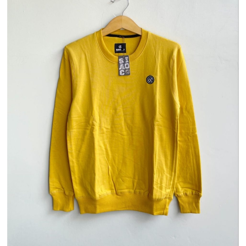 Sweater Crewneck Polos Pria Wanita Baby Terry Bordir Logo Unisex All Size Fit XL Sweater Casual Coup
