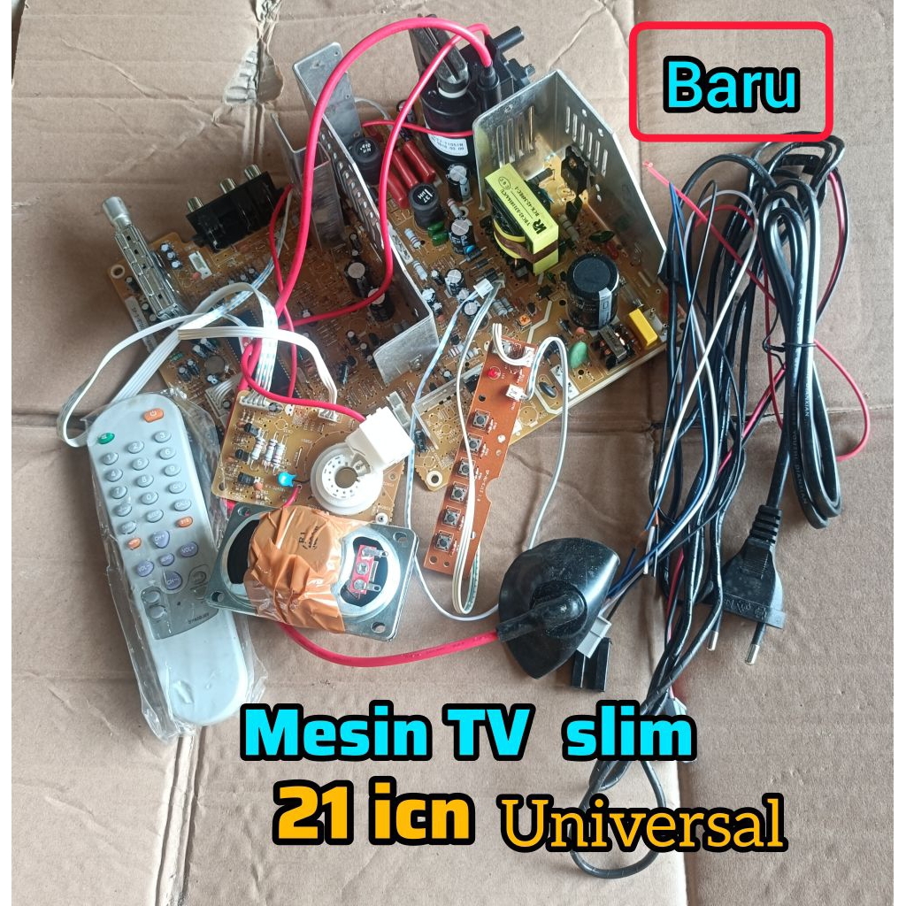 MESİN TV CİNA 21 İNCH SLİM UNİVERSAL KONDİSİ BARU TİNGGAL PAKAİ
