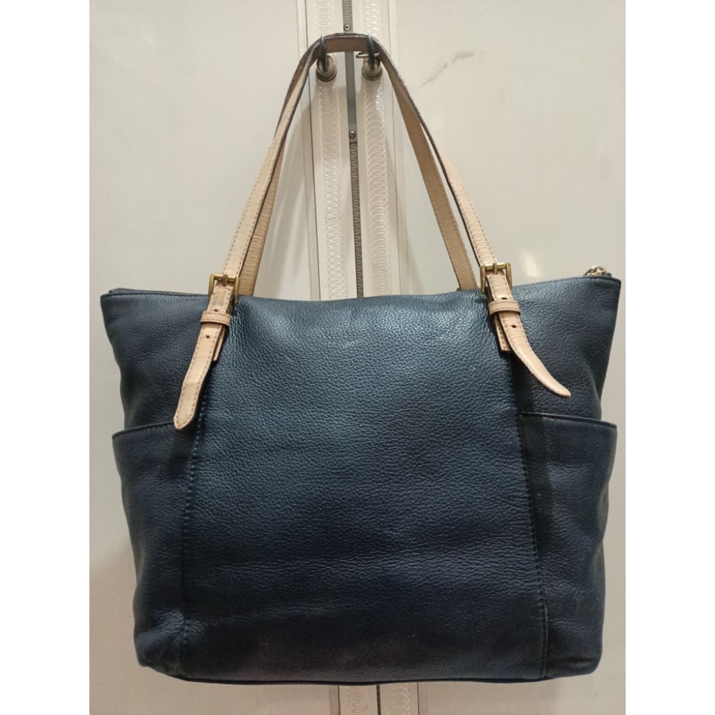Preloved MK tote Large navy ori