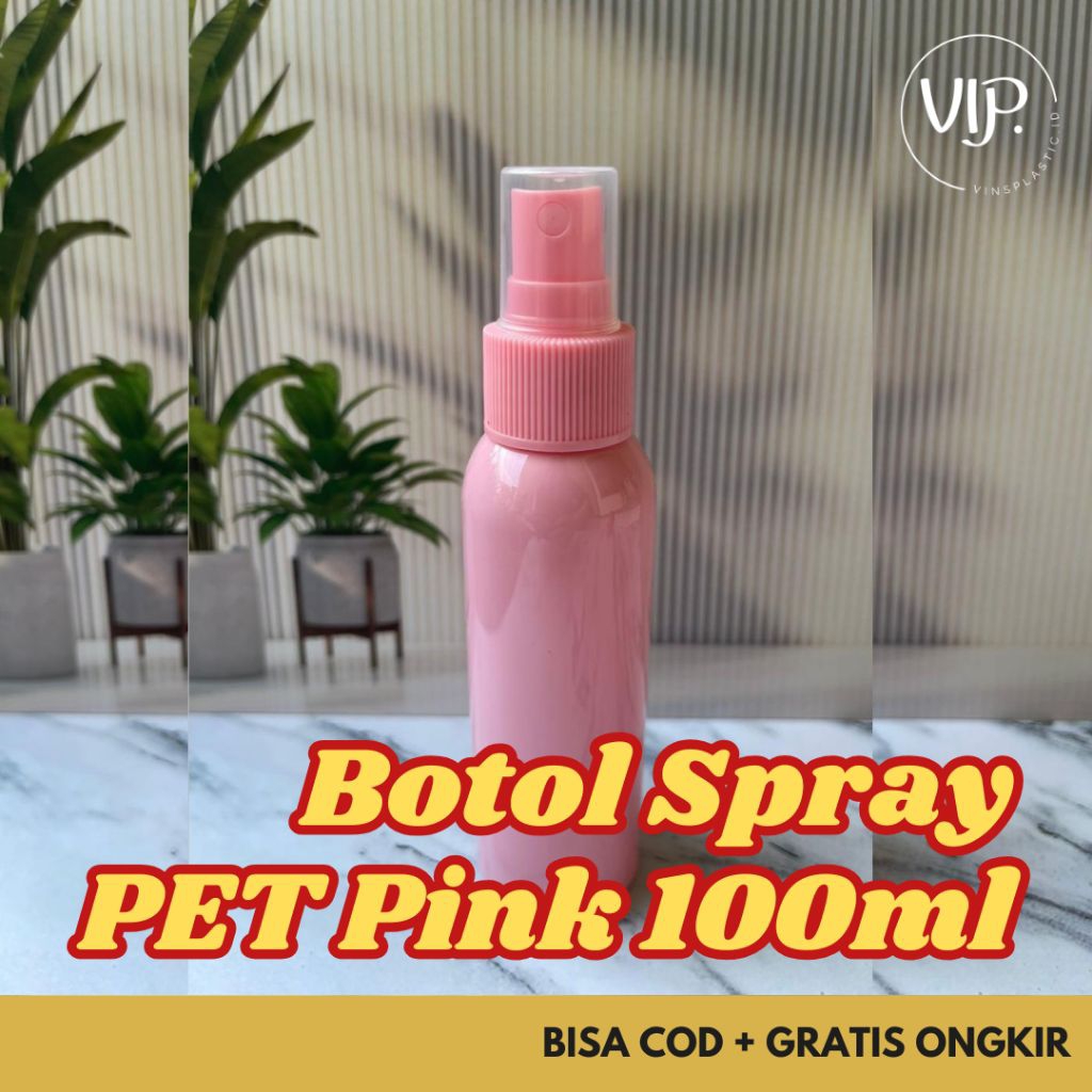 Botol Parfum PET Spray 100ML - Botol Parfum Plastik Kosong PET Spray - Botol Pink 100ml botol dan sp