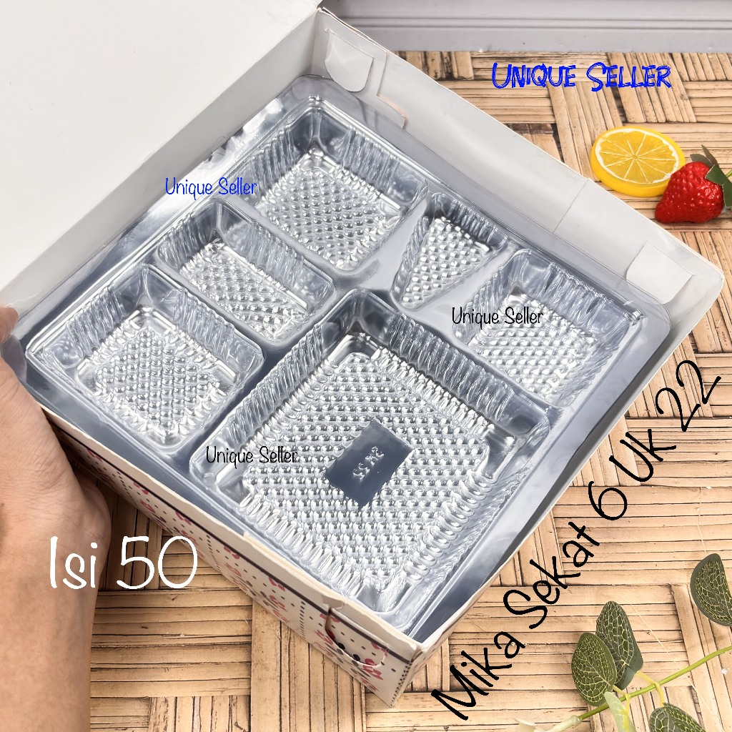 [Isi100] Mika Sekat 6 Uk 20 22 Tebal / Mika Sekat 7 Uk 20 22 Tebal untuk Dus Nasi 20x20 22x22 / Mika