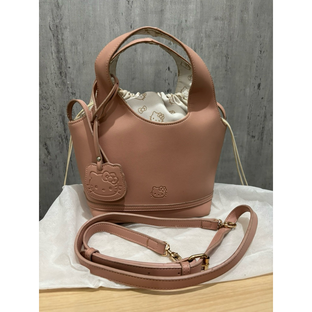 ROOSY X HELLO KITTY MINI SOL FLAMINGO PINK PEACH COLOUR SLING HAND BAG NOT TIA THIS IS APRIL POVILO 