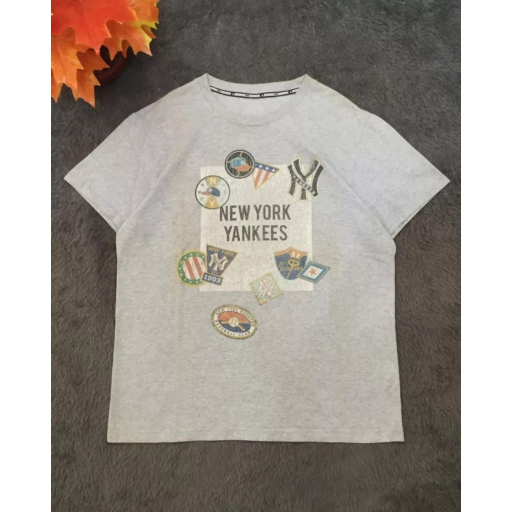 Link Cekout T - Shirt Mlb Yankeers Abu - Abu Original.