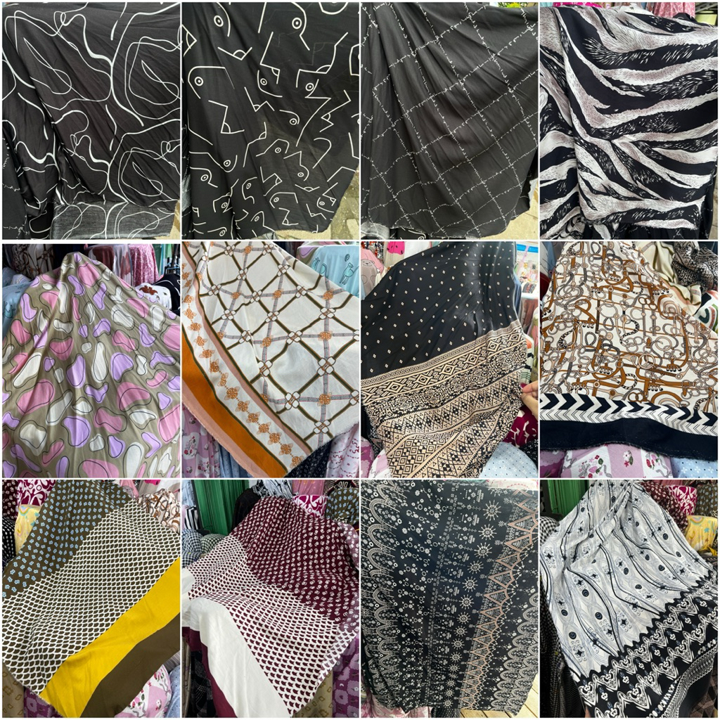 kain katun rayon motif | kain rayon motif pinggir | harga 0,5m