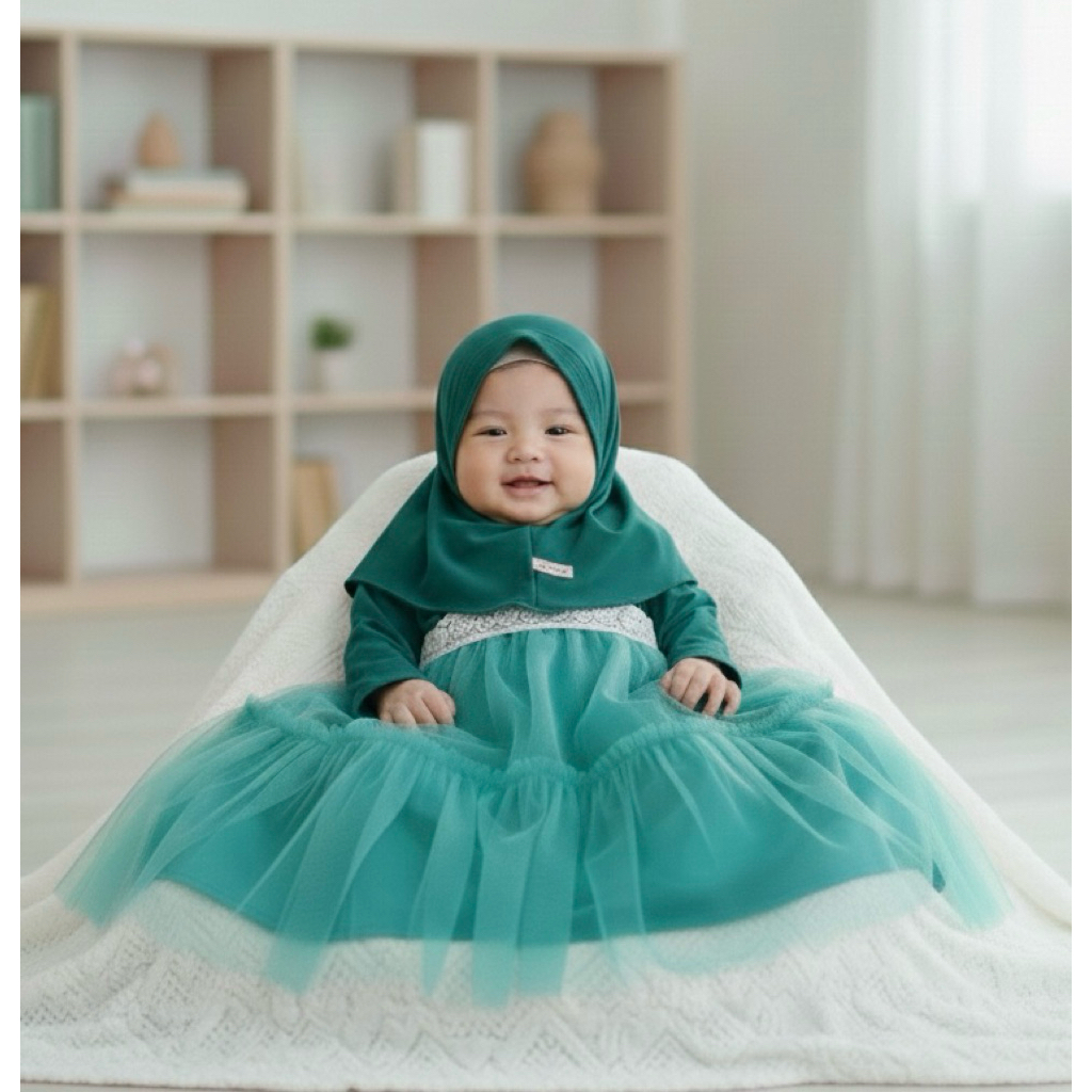 gamis bayi newborn baju muslim anak perempuan
