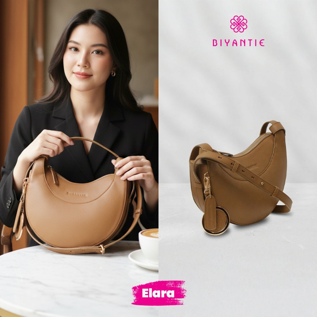 Biyantie Elara Sling Bag Exclusive Handcrafted 100% Genuine Leather Luxury Multi-Compartment Bag