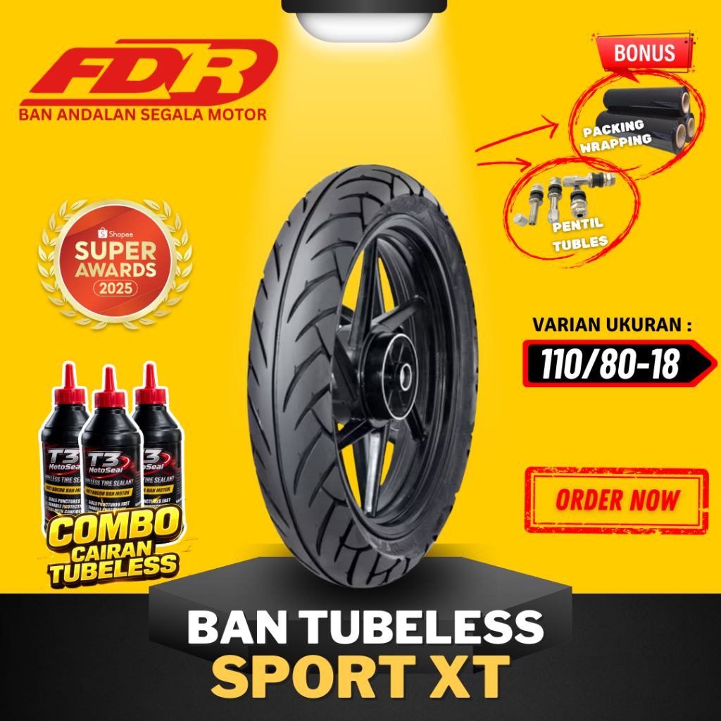 [READY COD] BAN FDR SPORT XT RING 18 / BAN FDR TUBELESS SPORT XT ( 110/80-18 ) BAN FDR TUBLES RING 1