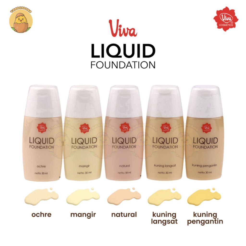 Viva Liquid Foundation 30ml - Ringan, Melembabkan, Finishing Natural