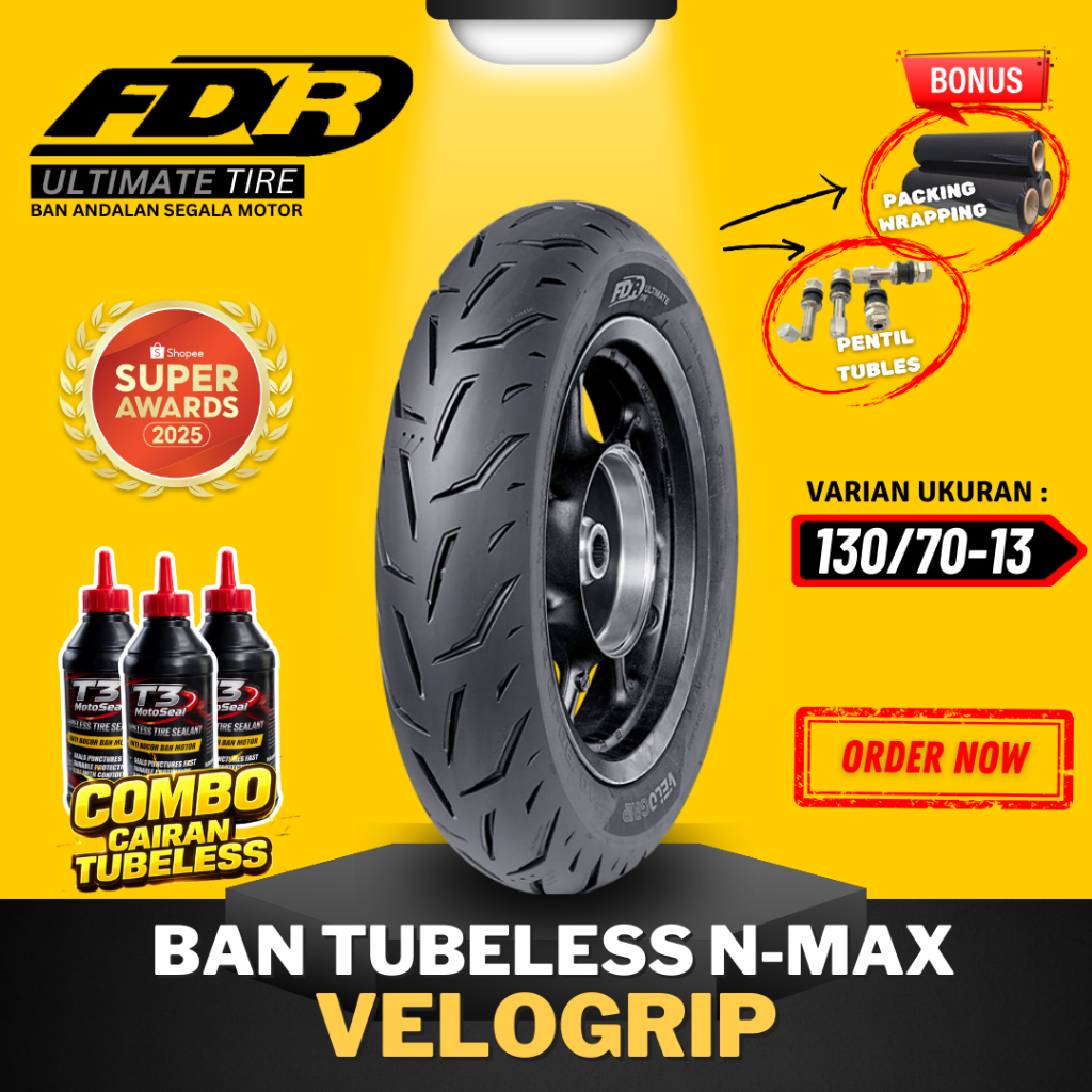 [READY COD] BAN FDR TUBELESS VELOGRIP RING 13 / BAN LUAR FDR VELOGRIP RING 13 130/70-13 / BAN MOTOR 