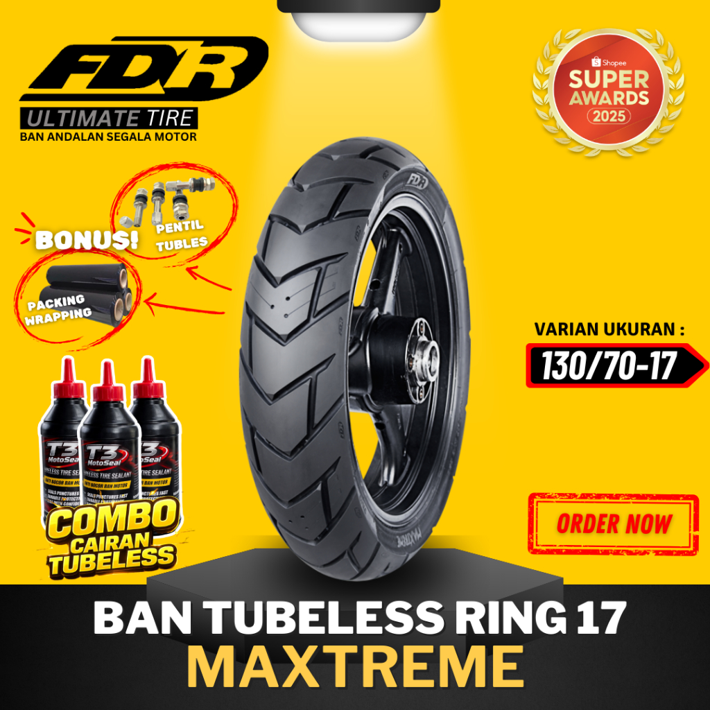 [READY COD] BAN FDR MAXTREME RING 17 / ( 130/70-17 ) BAN FDR TUBELESS ,MAXTREME TUBLES RING 17 / BAN