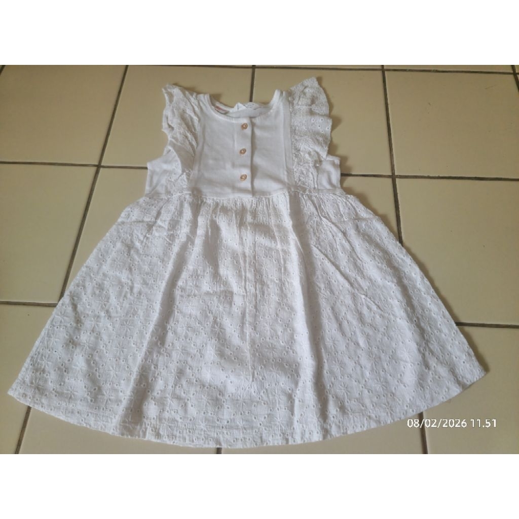 prelove mango dress putih burkat anak