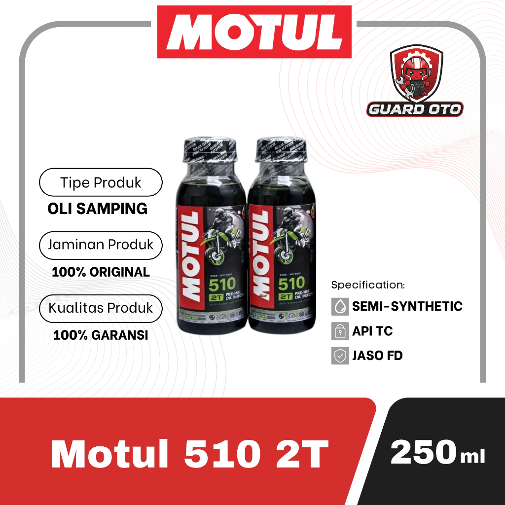 Repack Oli Samping - MOTUL 510 2T 250ml Semi Synthetic - Oli motor 2 tak Wangi Sabun 2Tak 2T Ecer