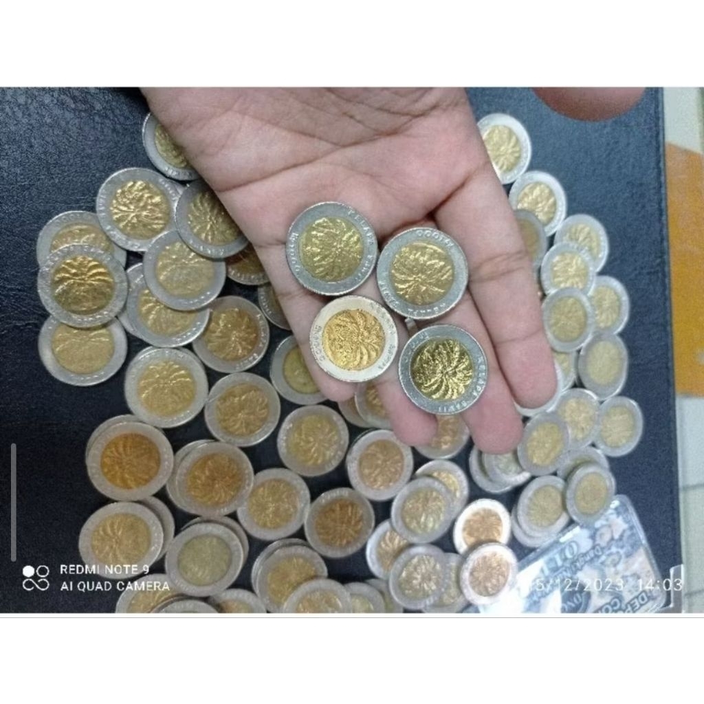 koleksi uang kuno koin 1000 mahar nikah kelapa sawit  asli bagus
