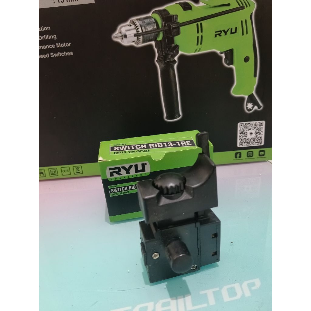 SAKLAR SWITCH BOR 13mm RYU RID13-1RE-RID13-2RE(original ryu)