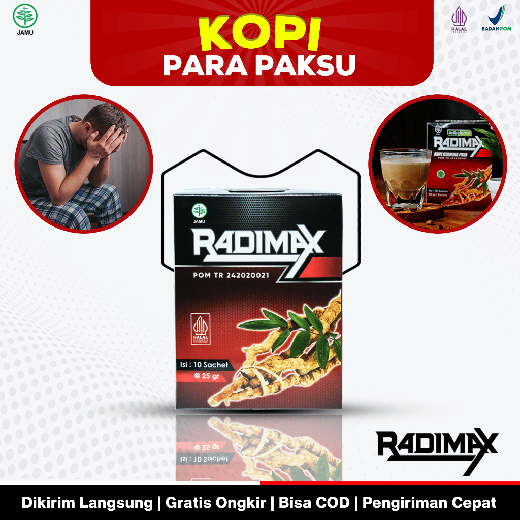 Kopi Radimax Kopi Stamina Pria Kopi Paksu 1 Box isi 10sachet 100% Original BPOM & Halal MUI