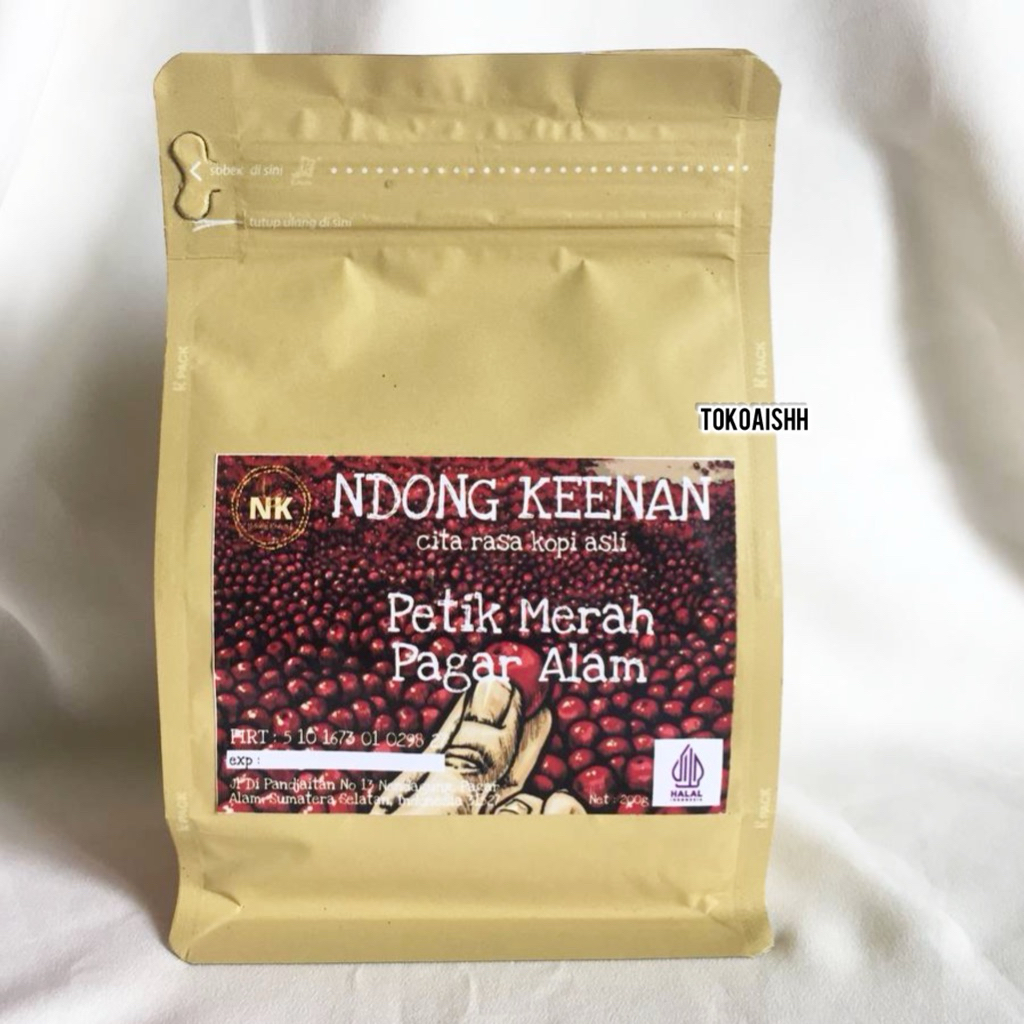 [ 200 gram ] bubuk kopi petik merah asli pagaralam - bubuk kopi petik merah -bubuk kopi robusta peti