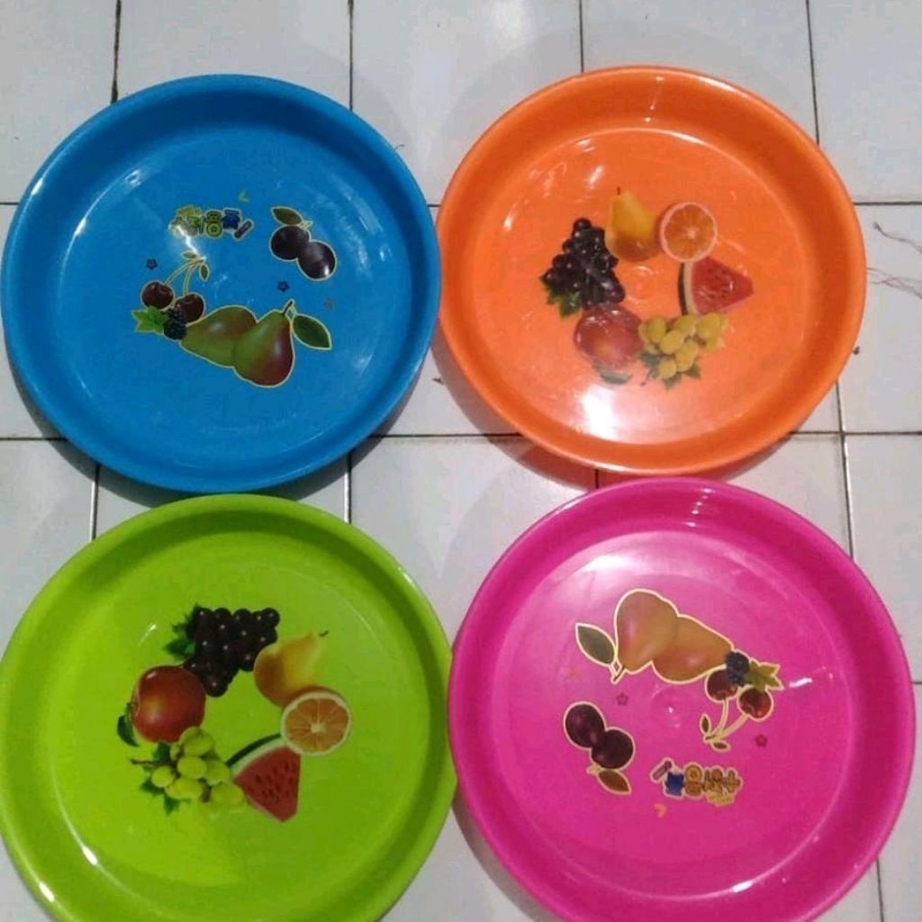Nampan Bulat Plastik Karakter 35cm / Nampan Bulat Sederhana / Nampan Plastik
