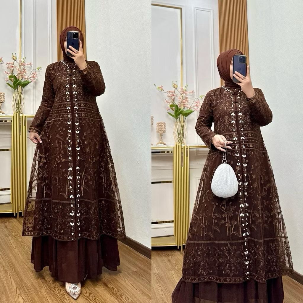 Gamis Hena | Gamis Lebaran | Gamis Pesta | Dress modern | Tersedia Size Jumbo