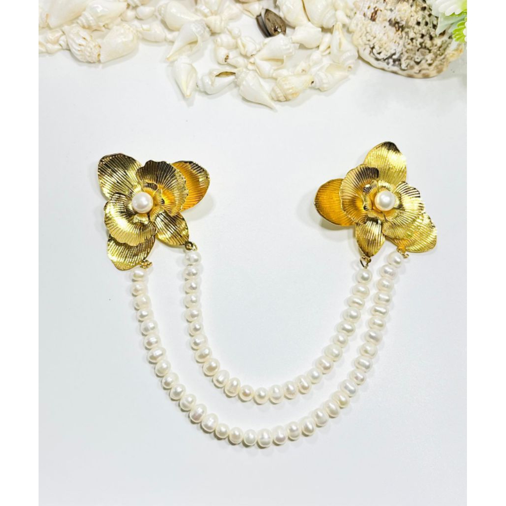 Bros juntai Mutiara Air Tawar kombinasi mutiara air tawar/bros blazzer/bros kebaya