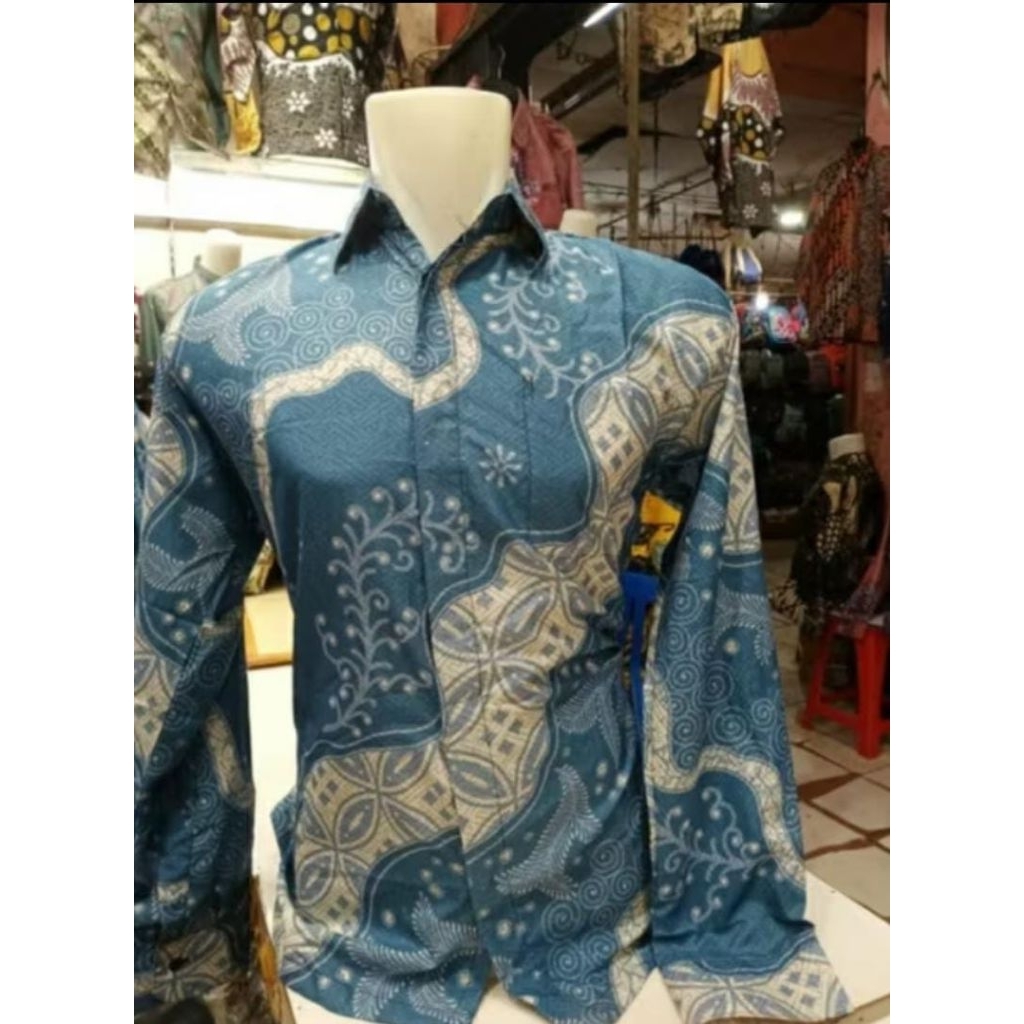 kemeja batik palembang lengan panjang