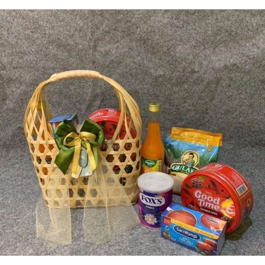Tas Keranjang Anyaman Bambu Keranjang Hampres Souvenir /Tas Jingjing Bambu