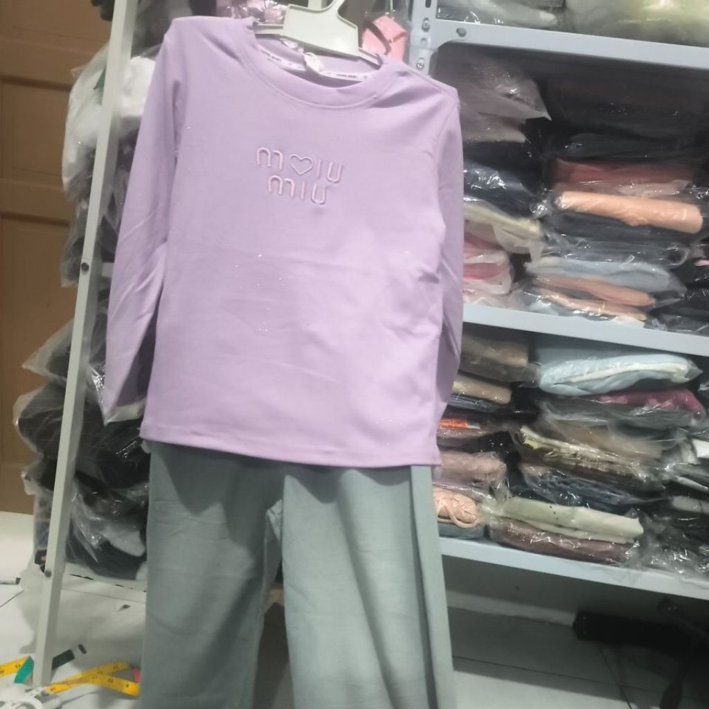 setelan mi* mi* celana kulot jeans