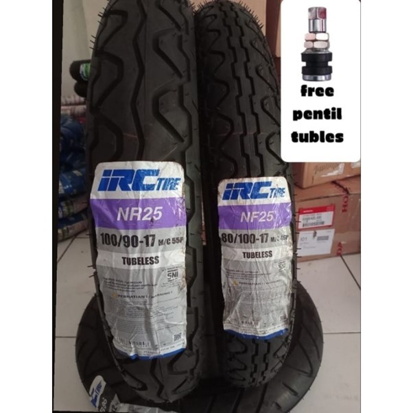 Ban Luar IRC NF25 TUBLES 80/100 Ring 17 dan 100/90 Ring 17 Ban Depan Belakang CBR, Verza, byson, Meg