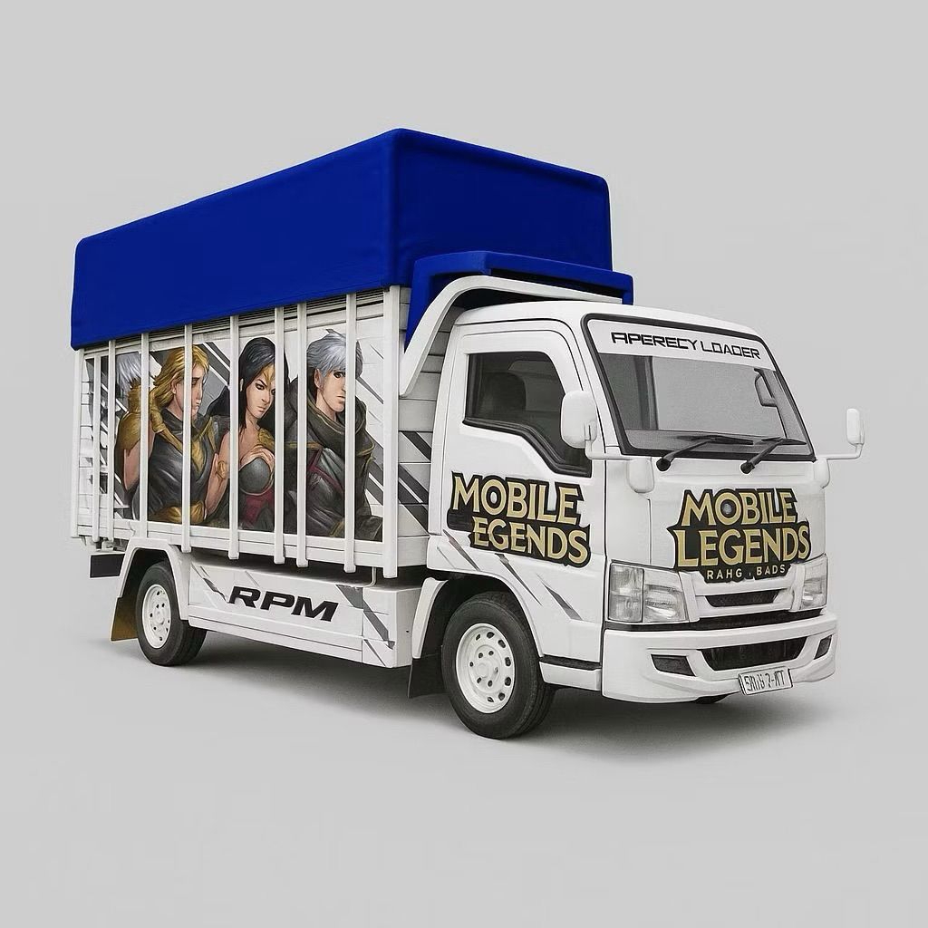 MAINAN ANAK TRUK OLENG LAMPU LED+TERPAL PENUTUP